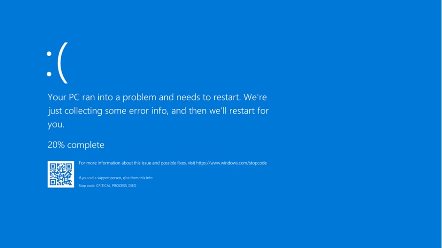 Fig. 4 Blue screen of death error message. Source: Wikimedia Commons.