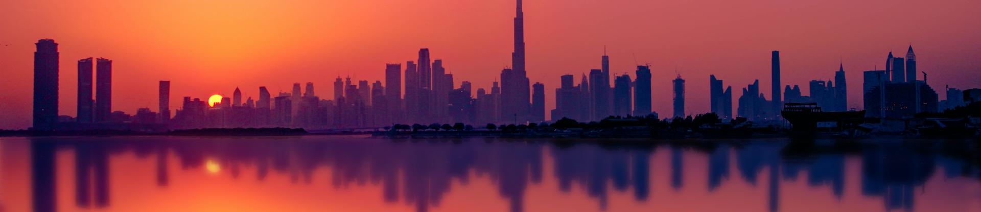 sunset Dubai skyline